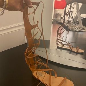 Valentino gladiator leather tan sandals